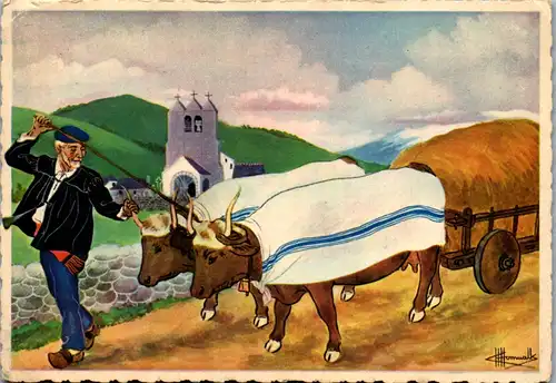 12512 - Künstlerkarte - En parcourant le pays Basque , signiert , Charles Homualk - nicht gelaufen