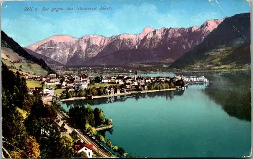 12522 - Salzburg - Zell am See gegen das Steinerne Meer , Panorama - gelaufen 1910