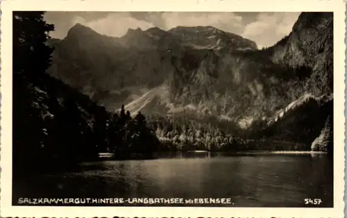12524 - Oberösterreich - Salzkammergut Hinterer Langbathsee bei Ebensee - gelaufen 1949