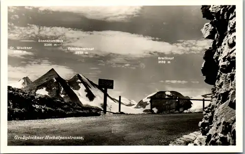 12529 - Kärnten - Großglockner Hochalpenstrasse , Panorama Breitkopf , Fuscherkarkopf , Sonnenwelleck , Groß Glockner - gelaufen