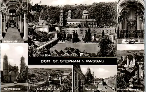 12535 - Deutschland - Dom St. Stephan in Passau , Blick zum Dom , Mittelschiff , Residenzplatz , Mehrbildkarte - nicht gelaufen