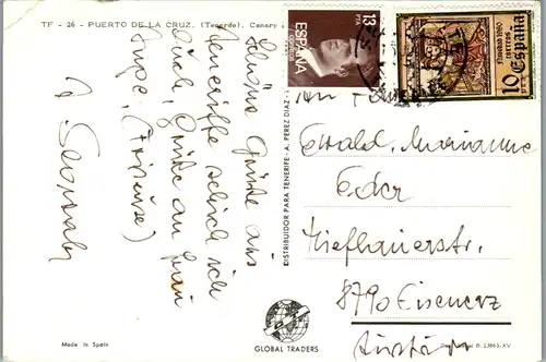 12541 - Spanien - Tenerife , Puerto de la Cruz , Mehrbildkarte - gelaufen 1982