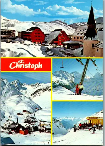 12542 - Tirol - St. Christoph auf dem Arlberg , das Land in dem der Winter stattfindet , Mehrbildkarte  - gelaufen 1982