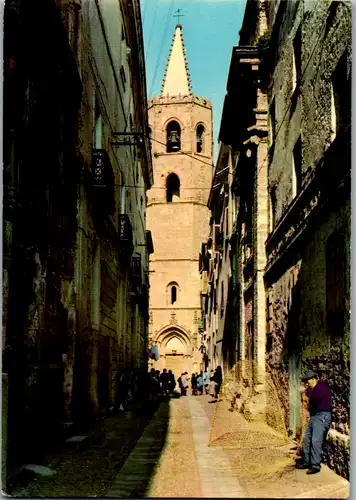 12549 - Italien - Sardinien , Alghero Catalana , Aragonischer Glockenturm - gelaufen 1981