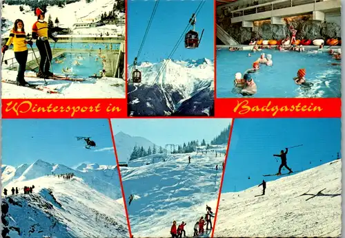 12565 - Salzburg - Wintersport in Badgastein , Wintersport , Mehrbildkarte - gelaufen 1977