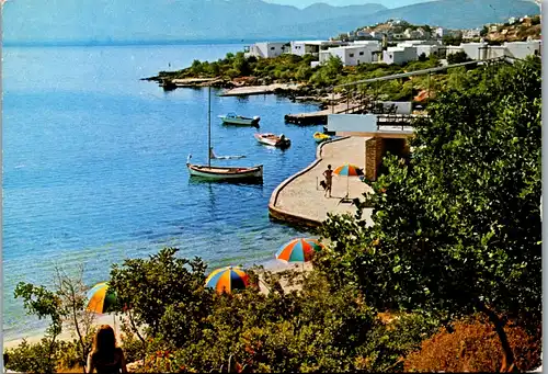12569 - Griechenland - Kreta , Agios Nikolaos , Hotel Minos Beach - gelaufen 1982