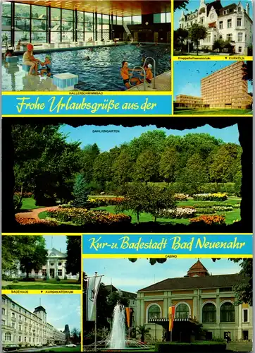 12571 - Deutschland - Frohe Urlaubsgrüße aus der Kur und Badestadt Bad Neuenahr , Hallenschwimmbad , Kurköln , Badehaus , Mehrbildkarte - gelaufen 1981