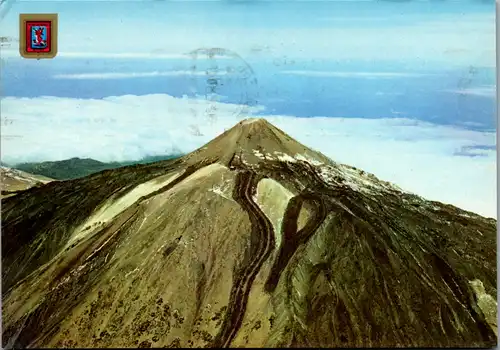12575 - Spanien - El Teide , Tenerife , Vista aerea del pico del Teide , Altitud , Vulkan - gelaufen 1984
