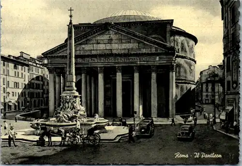 12601 - Italien - Roma , Rom , Il Pantheon , Auto , Kutsche - nicht gelaufen