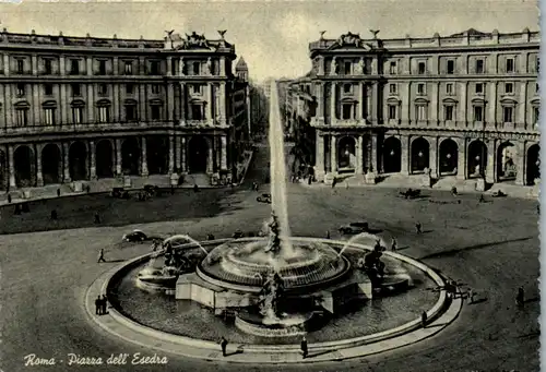 12603 - Italien - Roma , Rom , Piazza dell Esedra , Brunnen , Springbrunnen - nicht gelaufen