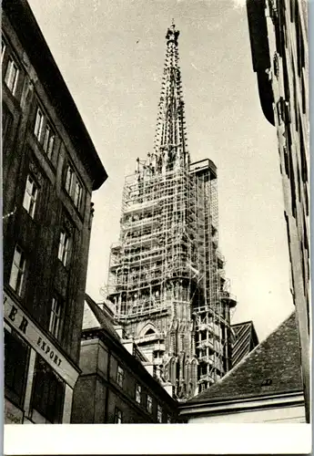 12625 - Wien - Stephansdom , Der eingerüstete Turm - nicht gelaufen