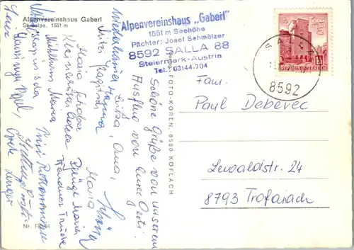 12629 - Steiermark - Salla , Gaberl , Stubalpe , Alpenvereinshaus , Auto - gelaufen 1971