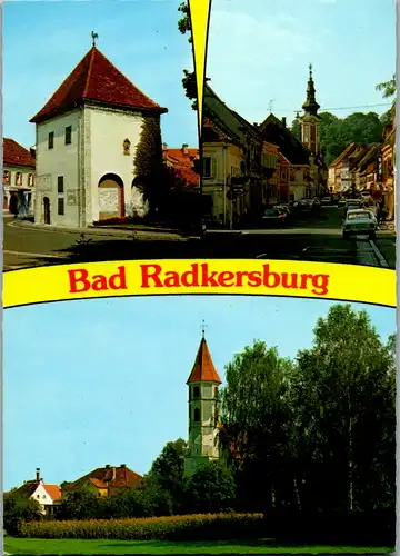 12640 - Steiermark - Bad Radkersburg , Puchhaus mit Hotel Österreich , Langgasse , Stadtpfarrkirche - gelaufen 1979