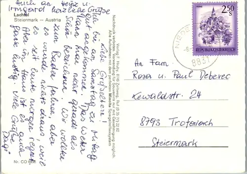 12644 - Steiermark - Niederwölz , Lachtal , Panorama - gelaufen 1980