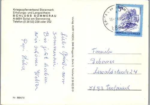 12667 - Steiermark - Spital am Semmering , Schloss Sommerau , Mehrbildkarte - gelaufen 1983