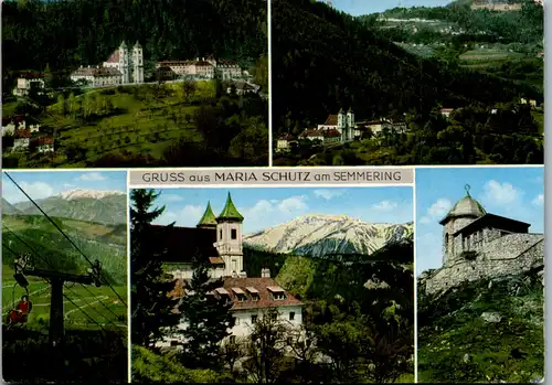12687 - Niederösterreich - Maria Schutz am Semmering , Wallfahtrtskirche , Sonnwendstein , Schneeberg , Mehrbildkarte - gelaufen