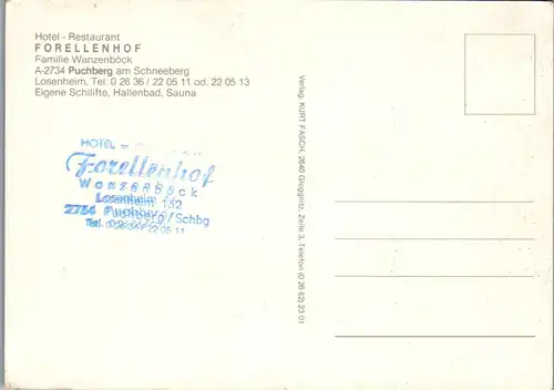 12693 - Niederösterreich - Puchberg am Schneeberg , Forellenhof Losenheim , Zum Martin Wirt , Fam. Wanzenböck - nicht gelaufen