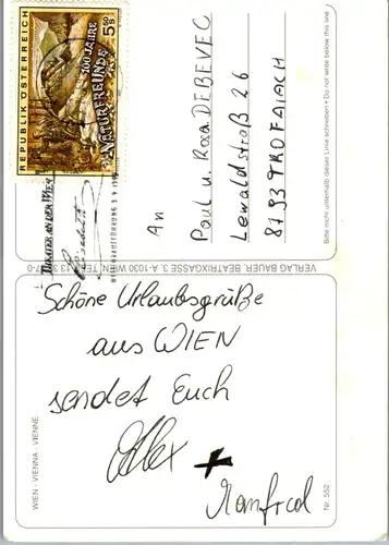 12698 - Wien - bei Nacht , Parlament , Karlskirche , Museum , Riesenrad , Prater , Mehrbildkarte - gelaufen 1995