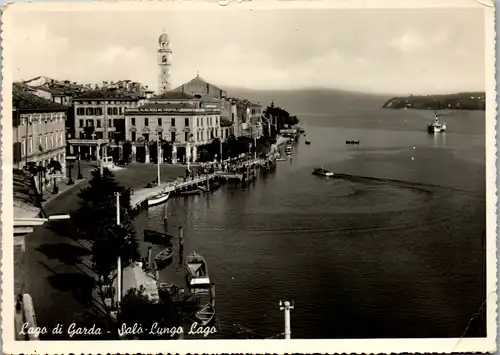 12701 - Italien - Lago di Garda , Salo Lungolago , Lungo Lago , Albergo Metropoli  - gelaufen 1954