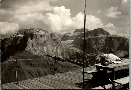 12707 - Italien - Col Rodella , Gruppo Sella , Cima Piz Boè , Panorama - gelaufen 1963