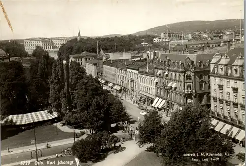 12717 - Norwegen - Oslo , Karl Johans gate , Main Street - gelaufen 1956