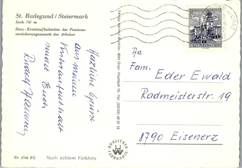 12758 - Steiermark - St. Radegund , Heilstätte der Pensionsversicherungsanstalt der Arbeiter - gelaufen 1974