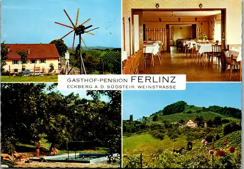 12761 - Steiermark - Eckberg , Gasthof Pension Ferlinz , Südsteirische Weinstraße , Klapotetz - gelaufen 1970