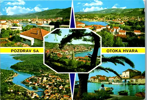 12789 - Kroatien - Otok Hvar , Starigrad , Jelsa , Vrboska , Sucuraj - gelaufen 1984
