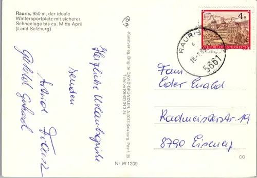 12792 - Salzburg - Rauris , Wintersport - gelaufen 1989