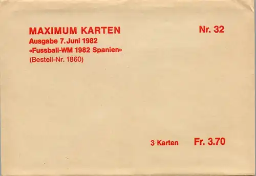 12799 - Liechtenstein - Ersttag , Fussbald WM 1982 Spanien , 3 Karten inklusive Originalkuvert - nicht gelaufen 1982