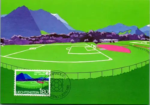 12799 - Liechtenstein - Ersttag , Fussbald WM 1982 Spanien , 3 Karten inklusive Originalkuvert - nicht gelaufen 1982