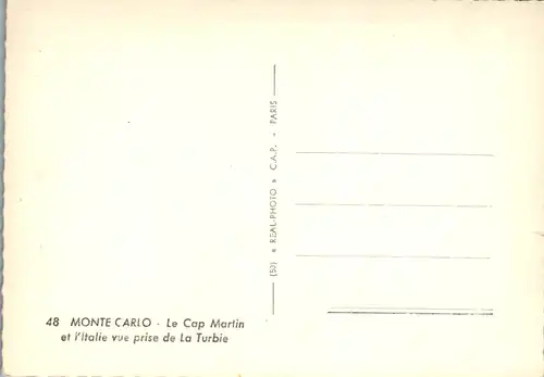 12813 - Monaco - Monte Carlo , Le Cap Martin et l' Italie prise de la Turbie - nicht gelaufen