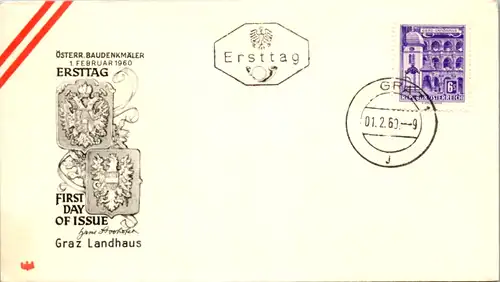 12820 - Österreich - Ersttag , Graz Landhaus -  1960
