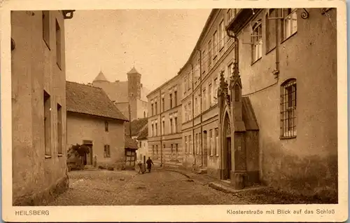 12885 - Polen - Heilsberg , Lidzbark Warminski , Klosterstraße mit Blick auf das Schloß - nicht gelaufen