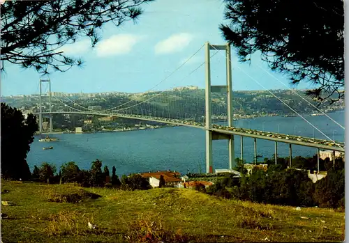 12913 - Türkei - Istanbul ve Güzellikleri , Bosphorus Brücke von Beylerbeyi - gelaufen 1976