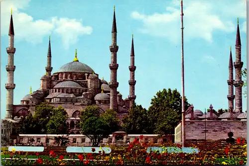 12914 - Türkei - Istanbul ve Saheserleri , Sultanahmet camii , Blaue Moschee , Mosque - gelaufen 1976