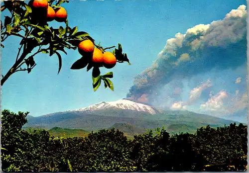 12915 - Italien - Sicilia , L' Etna in esplosione , Vulkan Ausbruch Etna - gelaufen 1979