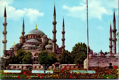 12920 - Türkei - Istanbul ve Saheserleri , Sultanahmet camii , Blaue Moschee , Mosque - gelaufen