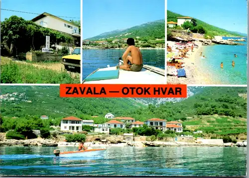 12931 - Kroatien - Zavala , Otok Hvar , Mehrbildkarte - gelaufen 1986