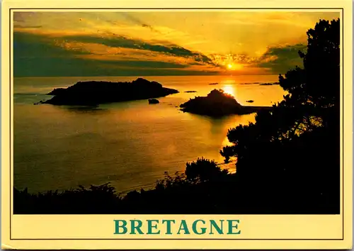 12934 - Frankreich - Bretagne , Derniers reflets sur la cote bretonne , Sonnenuntergang bretonische Küste - gelaufen 1989