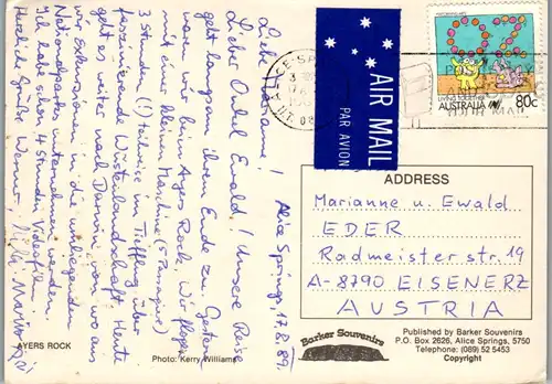 12937 - Australien - Ayers Rock - gelaufen 1989