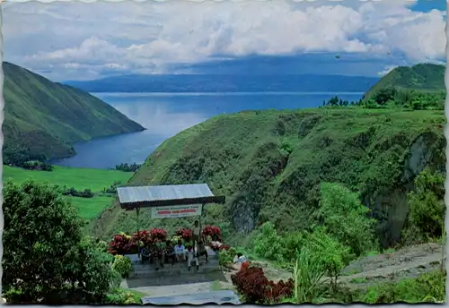 12938 - Indonesien - Sumatra , Pemandangan Danau Toba , Balige , Sumatra Utara , Toba Lake - gelaufen 1989