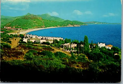 12940 - Italien - Sardegna , Sardinien , Villa Simius , Localita Foxi , sul fondo Hotel Cormoran - gelaufen 1985