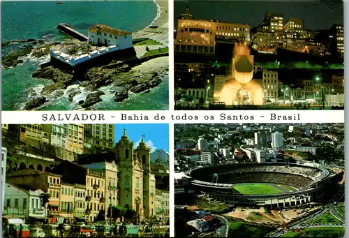 12952 - Brasilien - Salvador , Bahia de todos os Santos , forte Santa Maria , Cidade Baixa , Fonte Nova , Estado da Bahia - gelaufen 1985