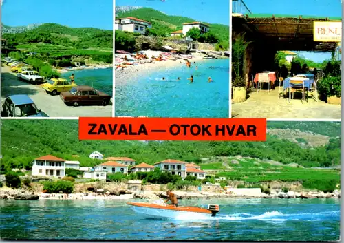 12956 - Kroatien - Zavala , Otok Hvar , Mehrbildkarte - gelaufen 1987