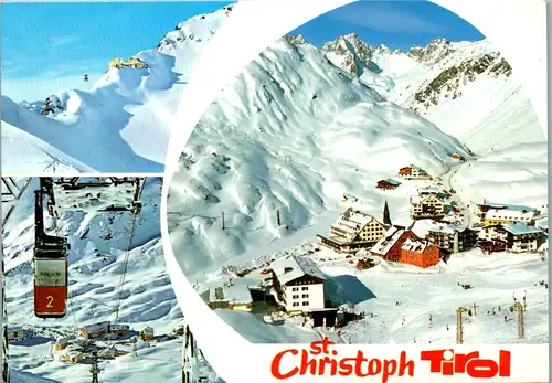12962 - Tirol - St. Christoph am Arlberg mit Valluga und Bahn , Seilbahn , Wintersport - gelaufen 1983