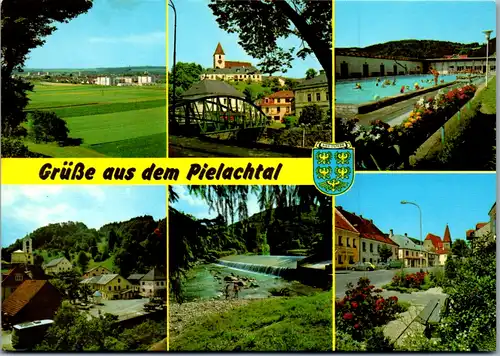 12965 - Niederösterreich - Pielachtal , Obergrafendorf , Kirchberg , Rabenstein , Schwatzenbach , Mehrbildkarte - gelaufen 1983