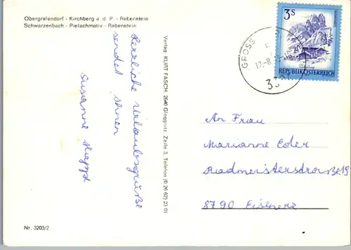 12965 - Niederösterreich - Pielachtal , Obergrafendorf , Kirchberg , Rabenstein , Schwatzenbach , Mehrbildkarte - gelaufen 1983