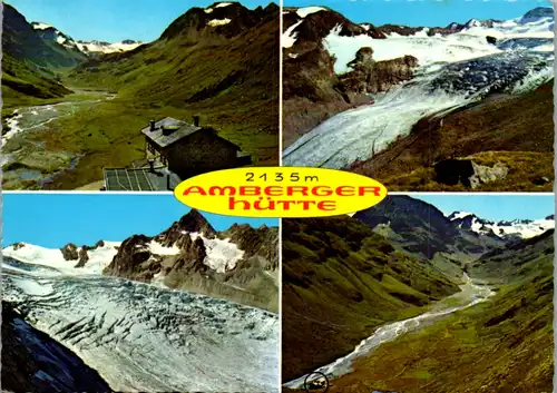 12967 - Tirol - Amberger Hütte , Sulztalferner mit Hinterem Daunkopf , Dainkogel , Ötztal , Wilde Leck - gelaufen