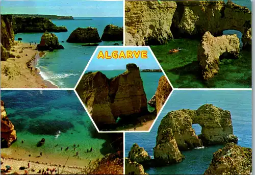 12976 - Portugal - Algarve , Lagos , Ponta da Piedade , Strand , Bucht - gelaufen 2008